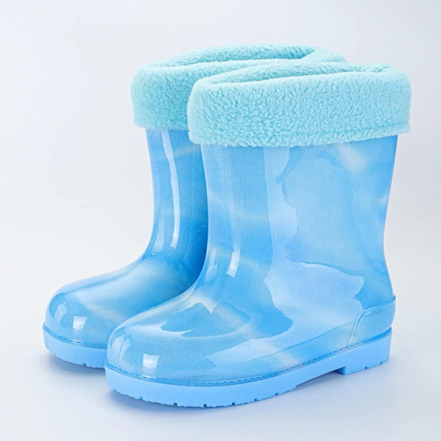 Toddler Kids Lightweight Waterproof Rain Boot With Cozy Lining Outdoor Boots For Boys Girls Rain Boots Boys With Bow