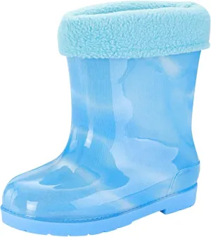 Toddler Kids Lightweight Waterproof Rain Boot With Cozy Lining Outdoor Boots For Boys Girls Rain Boots Boys With Bow