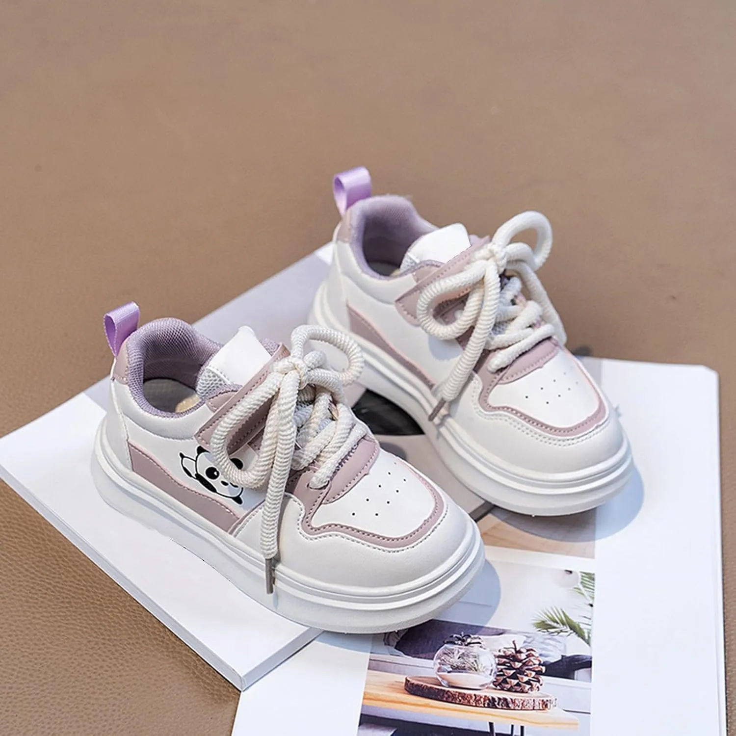 Toddler Lace Sneakers Padded Sole Non Slip Running Walking Sport Shoes Kids Cute Lightweight Comfy Athletic Casual Shoes
