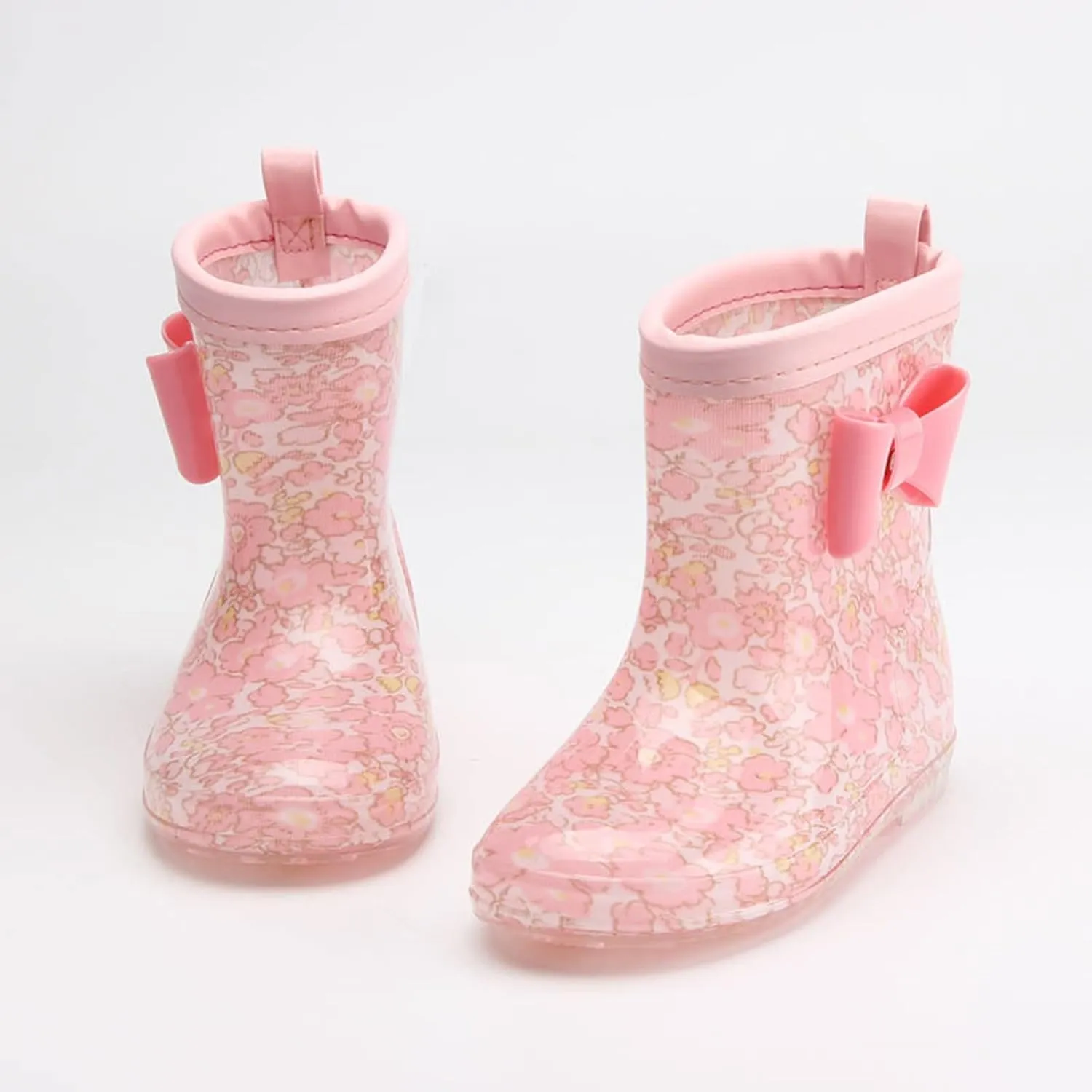Toddler Unisex-Child Rain Boots For Boys Fleece Waterproof PVC Rain Boots Lightweight Baby Boots Rain Boots Kids