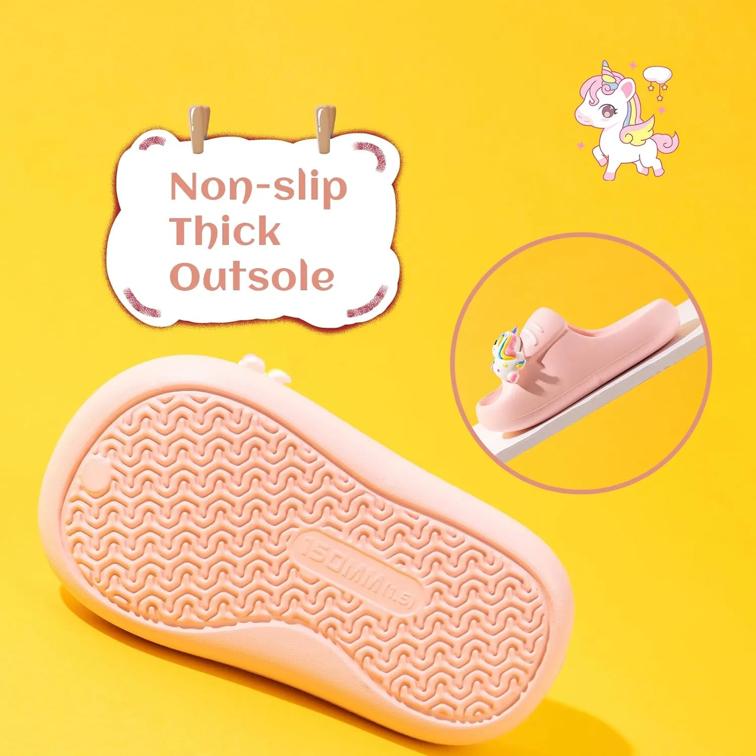 Toddlers Boys & Girls Slides Cute Animals EVA Lightweight Slip-On Kids Slippers for Indoor Outdoor