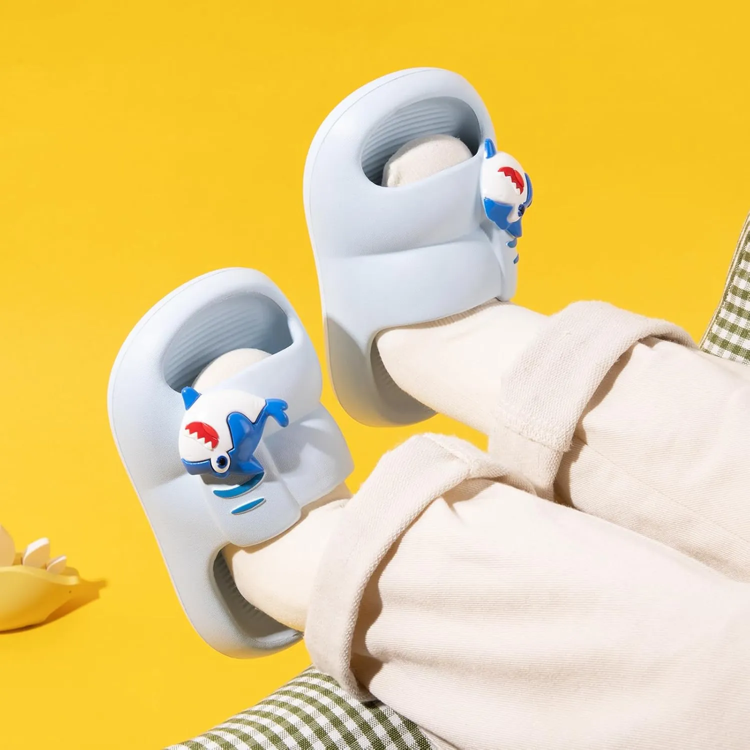 Toddlers Boys & Girls Slides Cute Animals EVA Lightweight Slip-On Kids Slippers for Indoor Outdoor