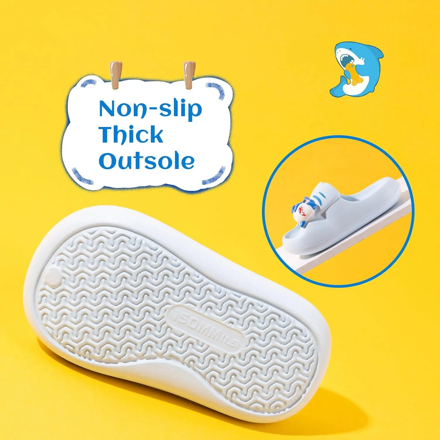 Toddlers Boys & Girls Slides Cute Animals EVA Lightweight Slip-On Kids Slippers for Indoor Outdoor