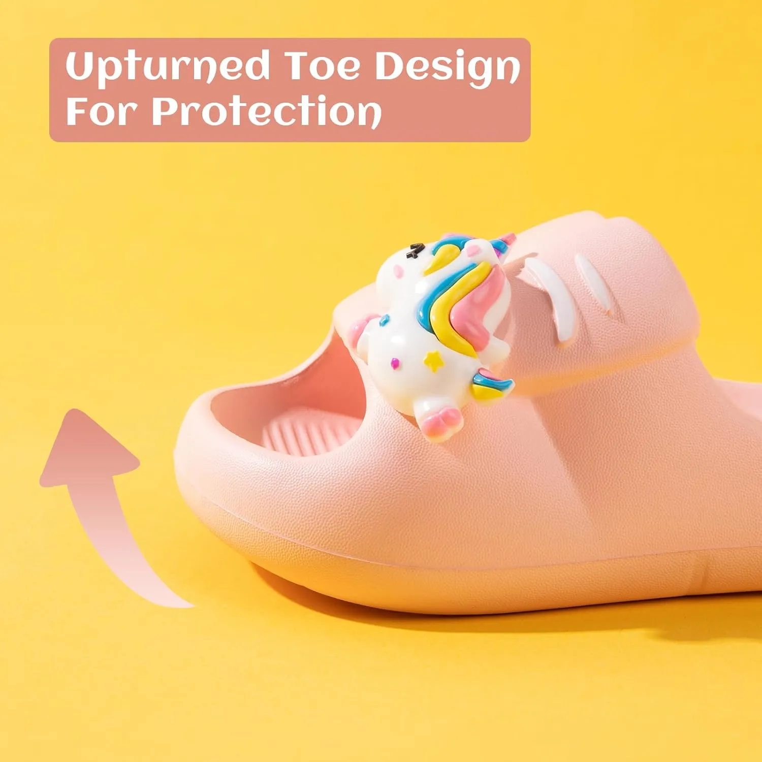 Toddlers Boys & Girls Slides Cute Animals EVA Lightweight Slip-On Kids Slippers for Indoor Outdoor
