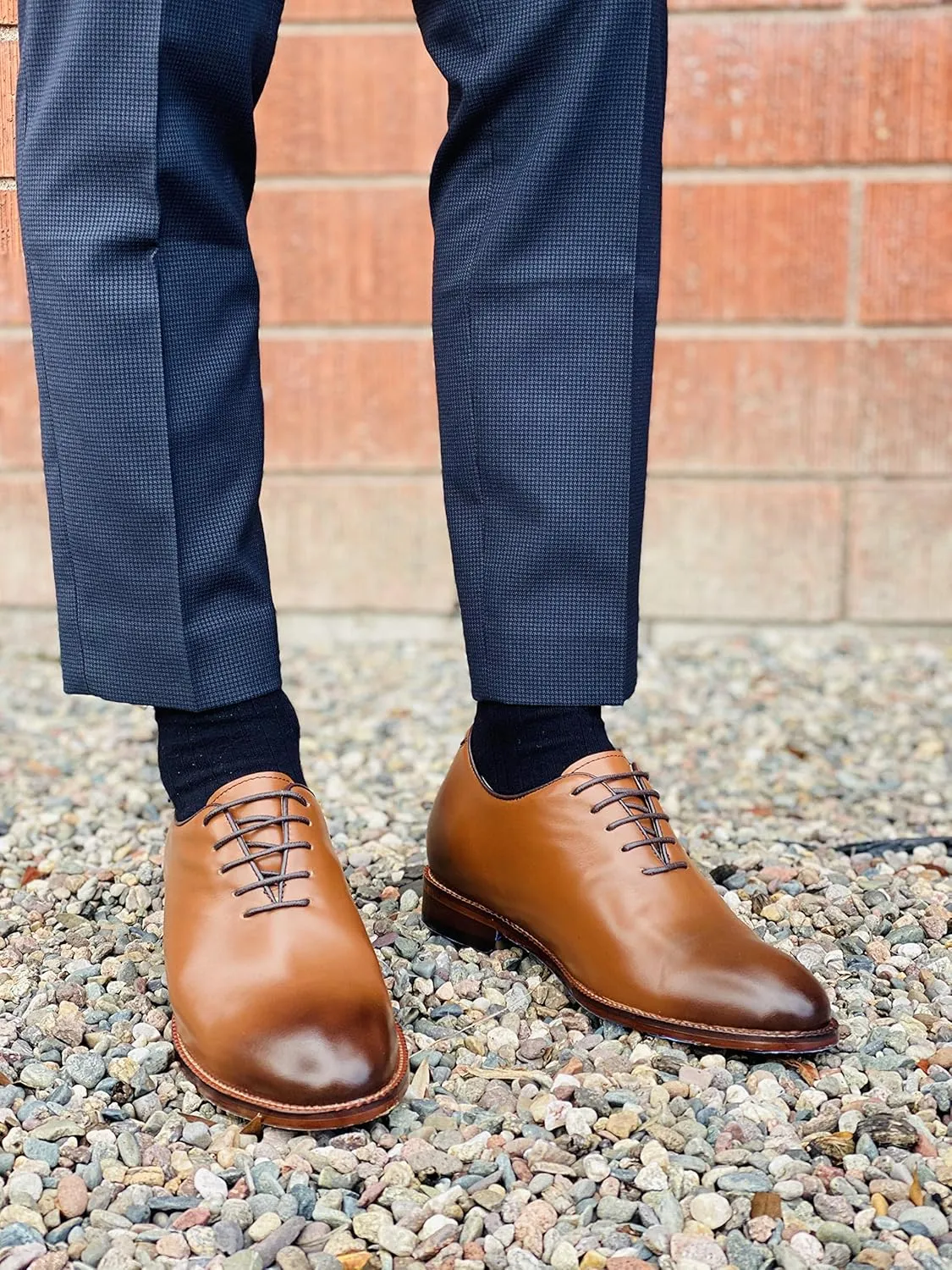 TOTO Men's Invisible Height Increasing Elevator Shoes - Brown Premium Leather Lace-up Formal Oxfords - 2.6 Inches Taller - S3002 - Size 9 D(M) US