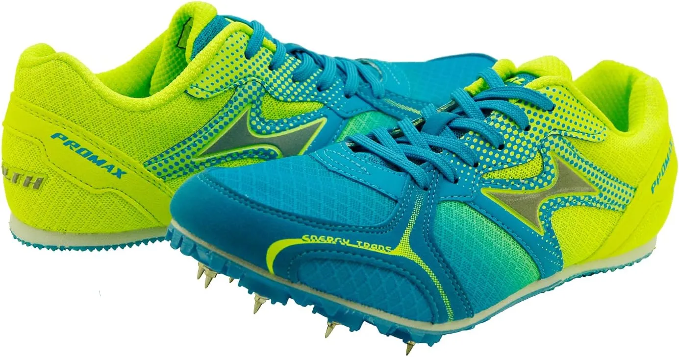 Track Spike Running Sprint Shoes - Men's Athletic Running Track Shoes - Blue, Red - Model 5599