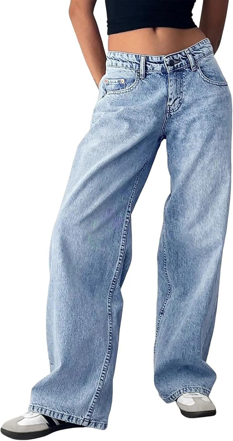 Trendy Queen Womens Baggy Jeans Wide Leg Denim Pants Boyfriend Loose Streetwear Trousers Fall Fashion y2k Outfits 2025