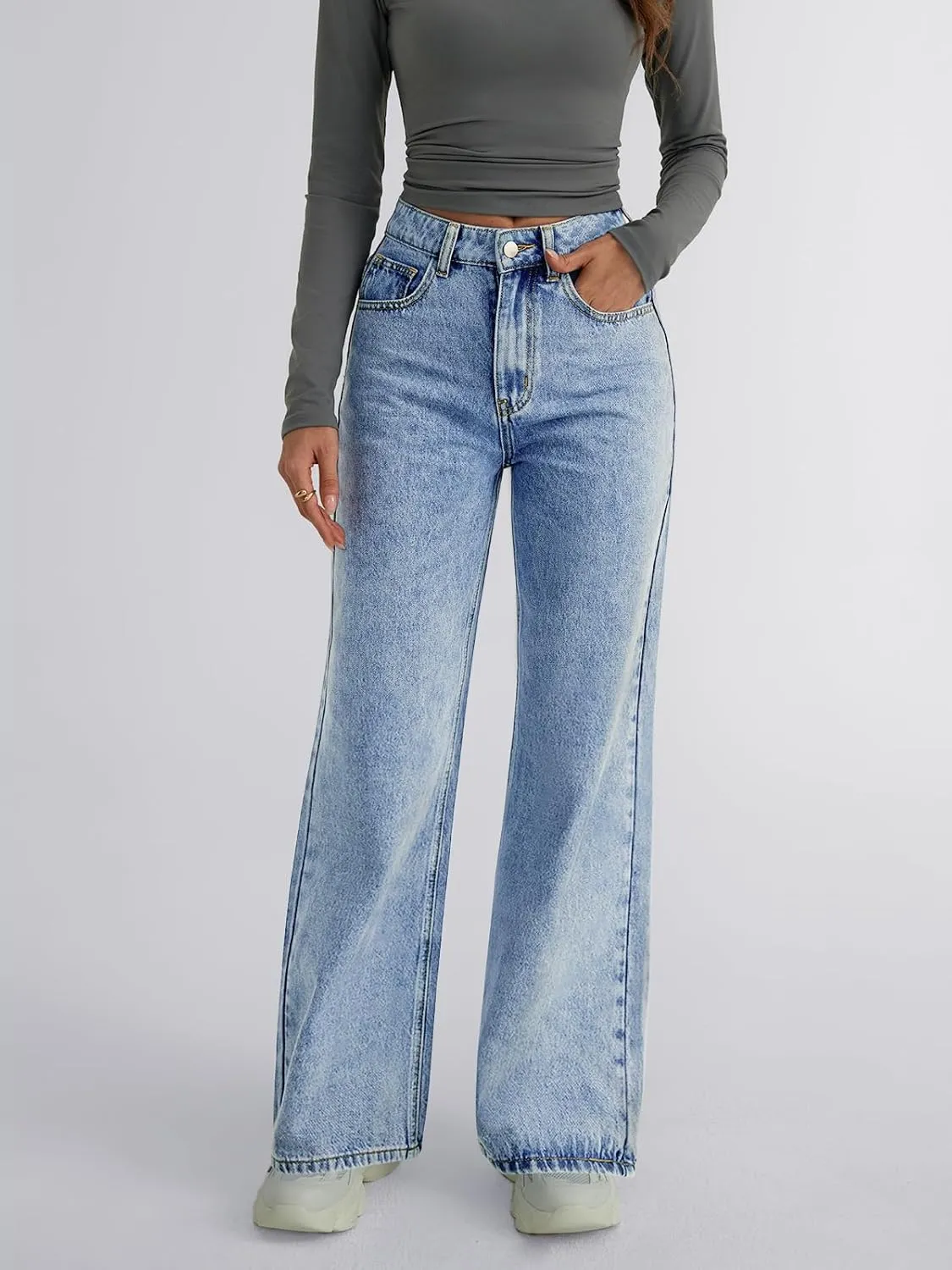 Trendy Queen Womens Baggy Jeans Wide Leg Denim Pants Boyfriend Loose Streetwear Trousers Fall Fashion y2k Outfits 2025