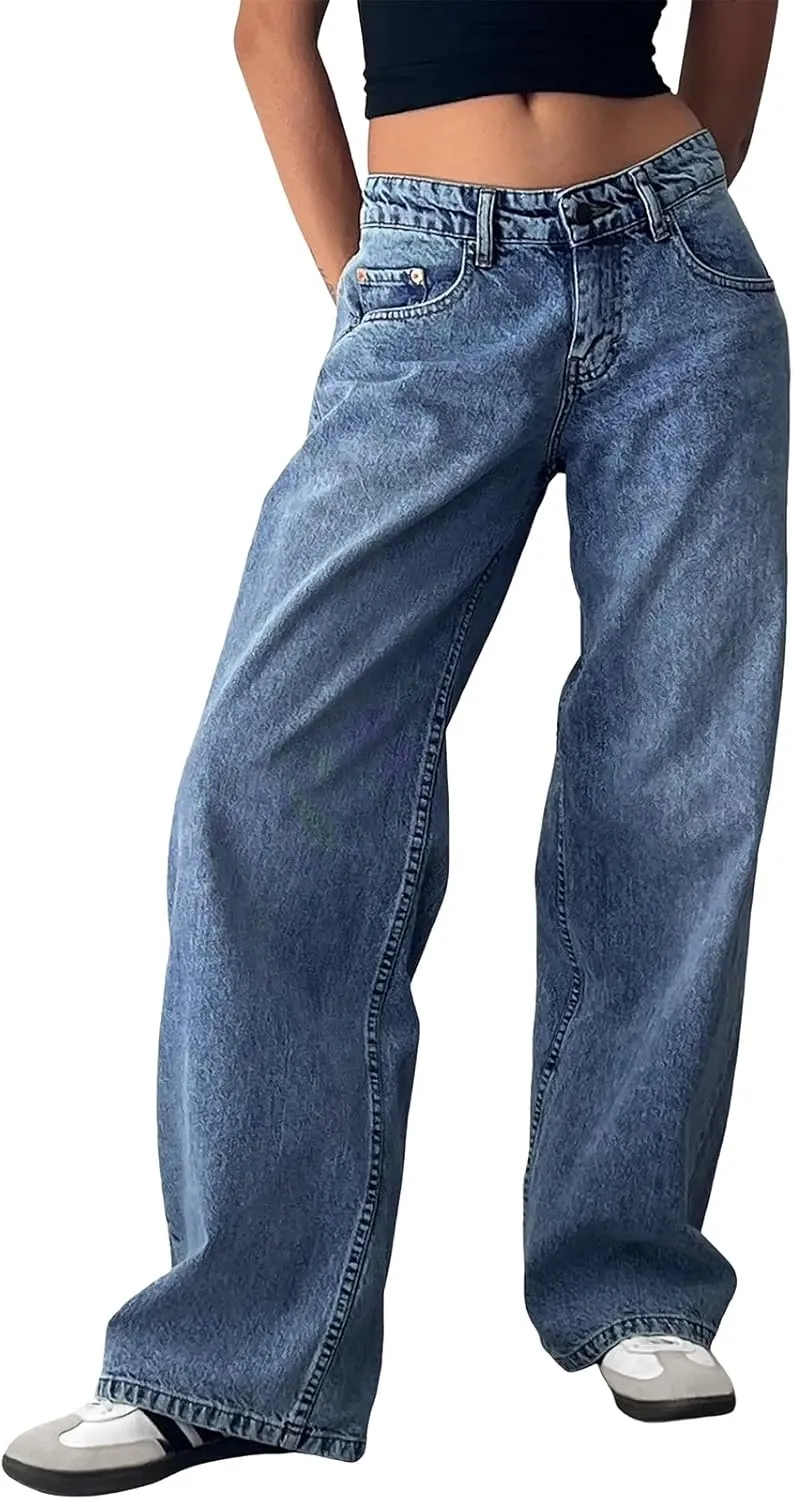 Trendy Queen Womens Baggy Jeans Wide Leg Denim Pants Boyfriend Loose Streetwear Trousers Fall Fashion y2k Outfits 2025