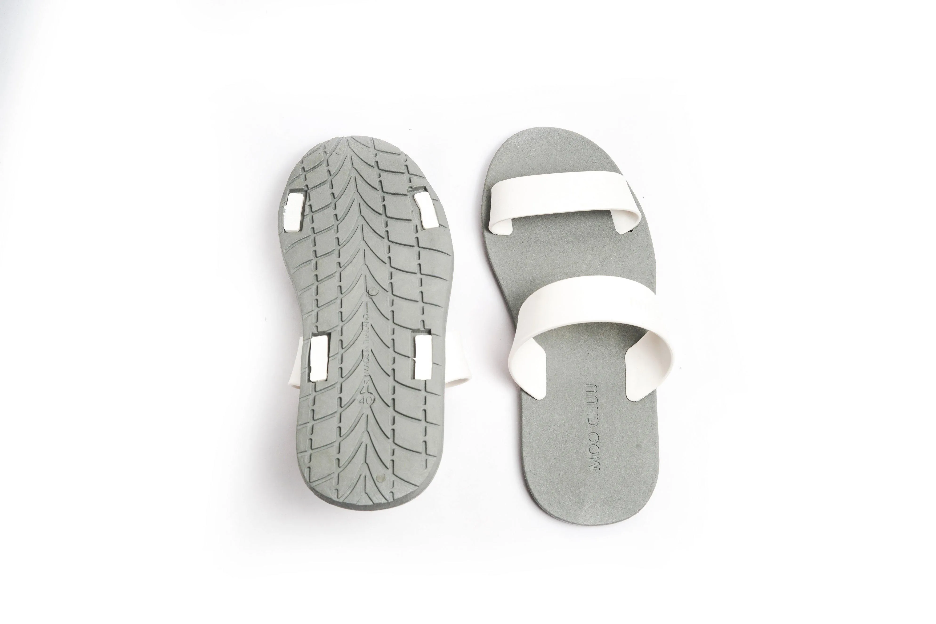 Twin Grey Sole White Strap
