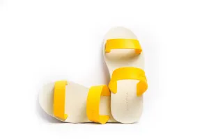 Twin White Sole Yellow Strap