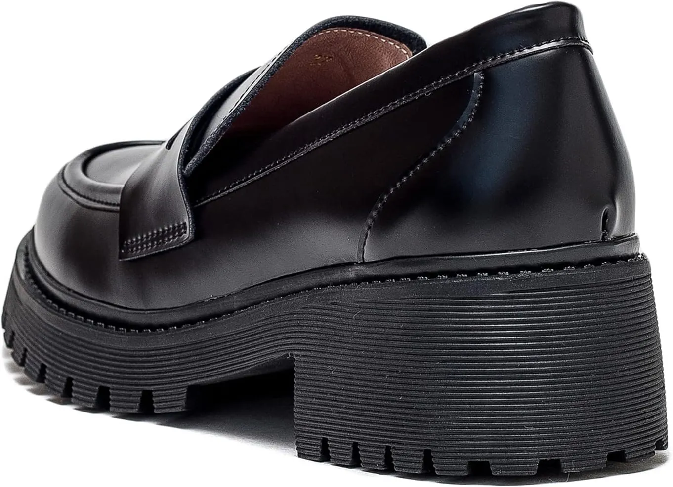 U-lite Women's Classic Simple Mid Heel Oxfords Penny Loafers Comfortable Slip On Dress Shoes
