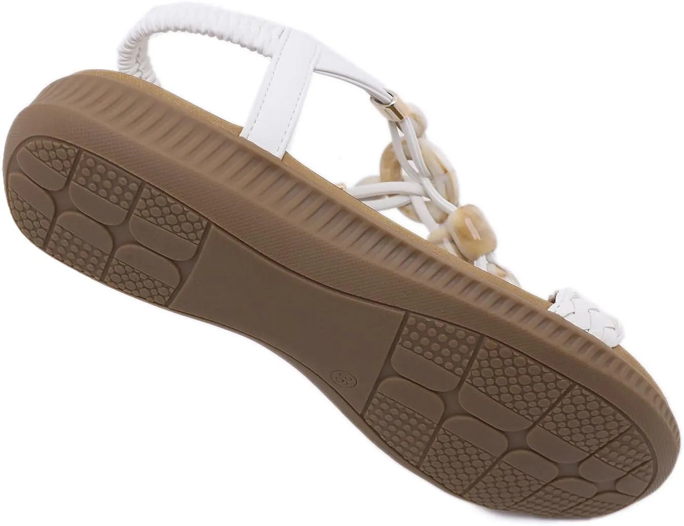 UIKGITP Bohemian Gemstones Summer Women Wedges Flat Sandals Slippers Beach Vintage Casual Flip Flops Elastic Ankle Strap T Strap Thong Strappy Comfortable Platform Slides Shoes