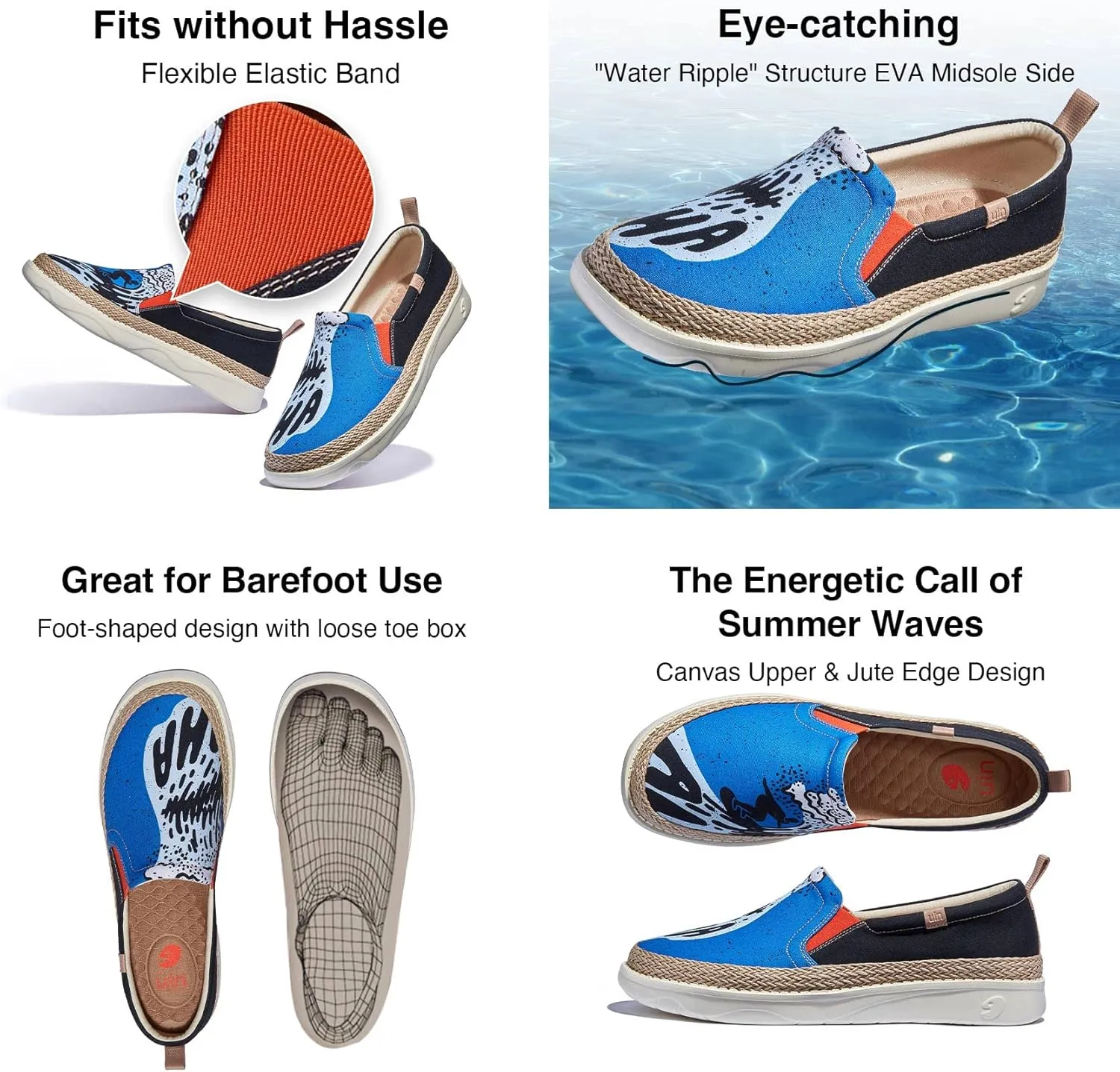 UIN Men's Art Painted Loafers Slip On Casual Travel Shoes Lightweight Comfort Walking Fashion Sneaker Tarragona Series