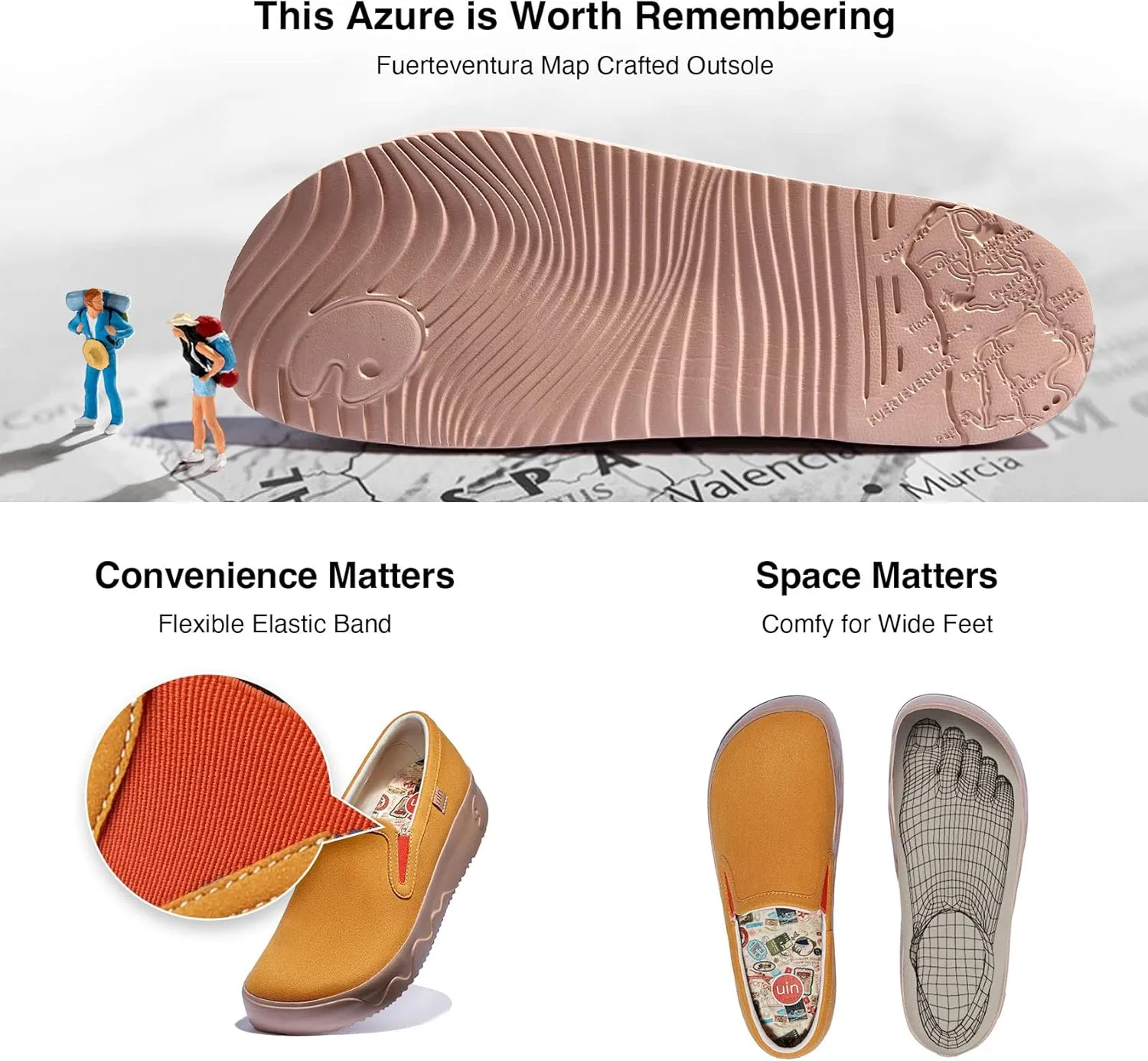 UIN Women's Art Painted Travel Shoes Slip On Casual Loafers Lightweight Comfort Fashion Sneaker Fuerteventura