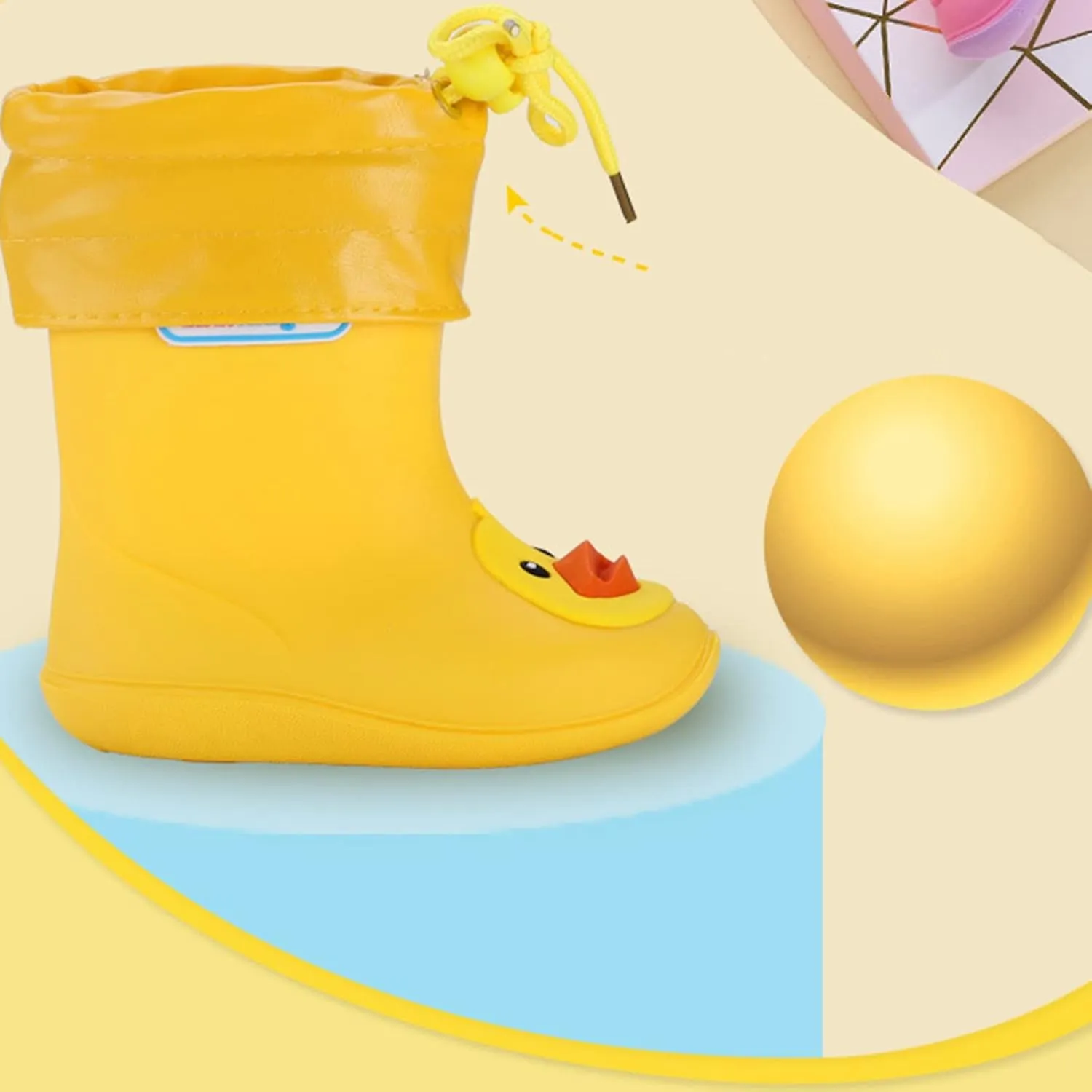 Unisex Kids Print Rain Boots Waterproo𝐟 Rubber Rain Shoes Toddler Boys Girls Lightweight Rainboots Kids Rain Boots