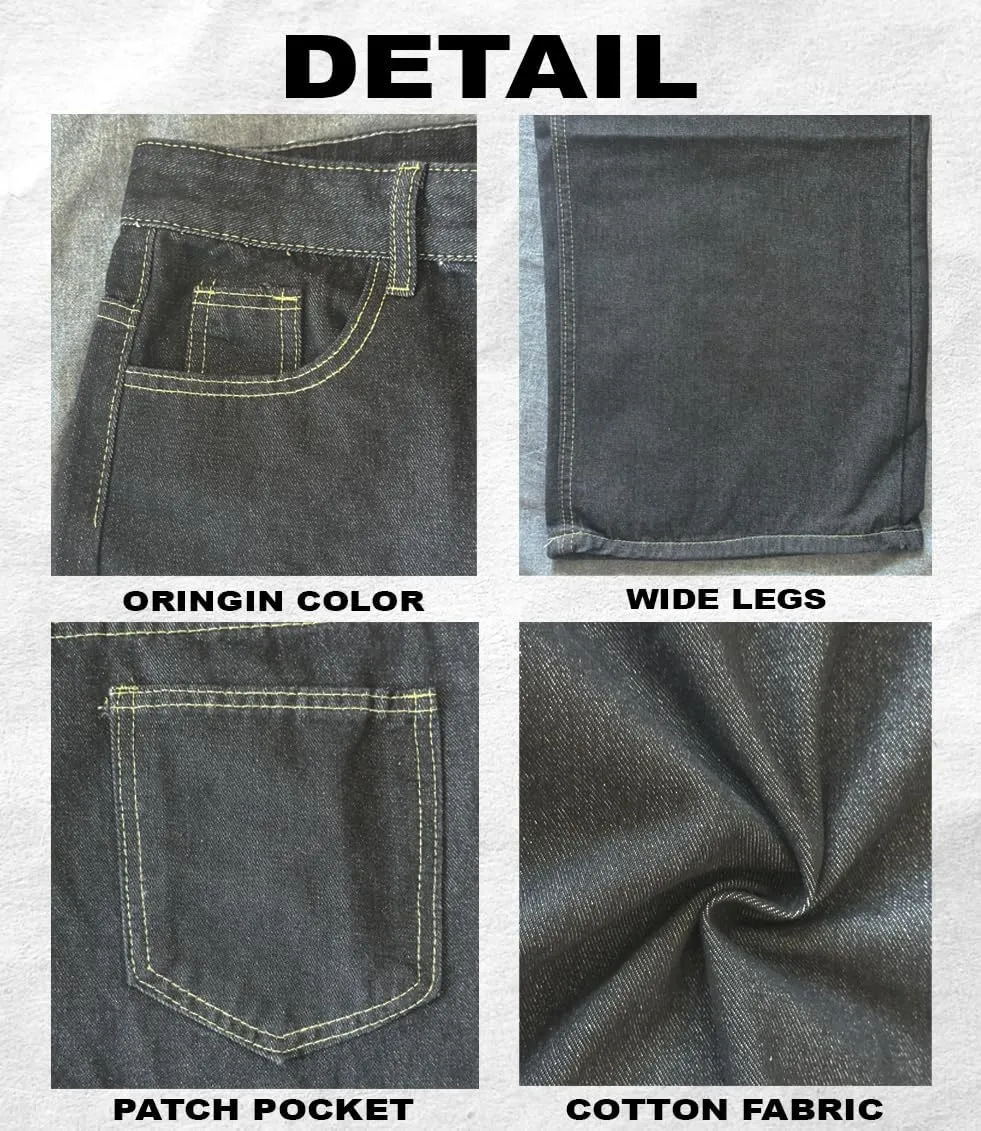 Unisex Y2K Baggy Jeans Hip Hop Skater Jeans Vintage Dance Skateboard Pants Loose Fit Denim Jeans