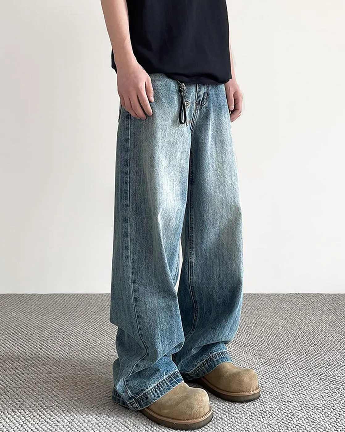 Unisex Y2K Baggy Jeans Hip Hop Skater Jeans Vintage Dance Skateboard Pants Loose Fit Denim Jeans