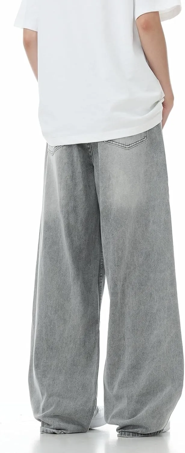 Unisex Y2K Baggy Jeans Hip Hop Skater Jeans Vintage Dance Skateboard Pants Loose Fit Denim Jeans