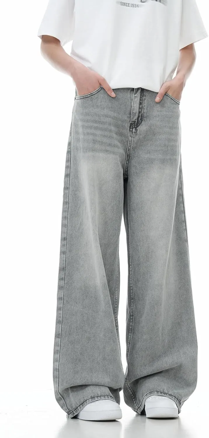 Unisex Y2K Baggy Jeans Hip Hop Skater Jeans Vintage Dance Skateboard Pants Loose Fit Denim Jeans