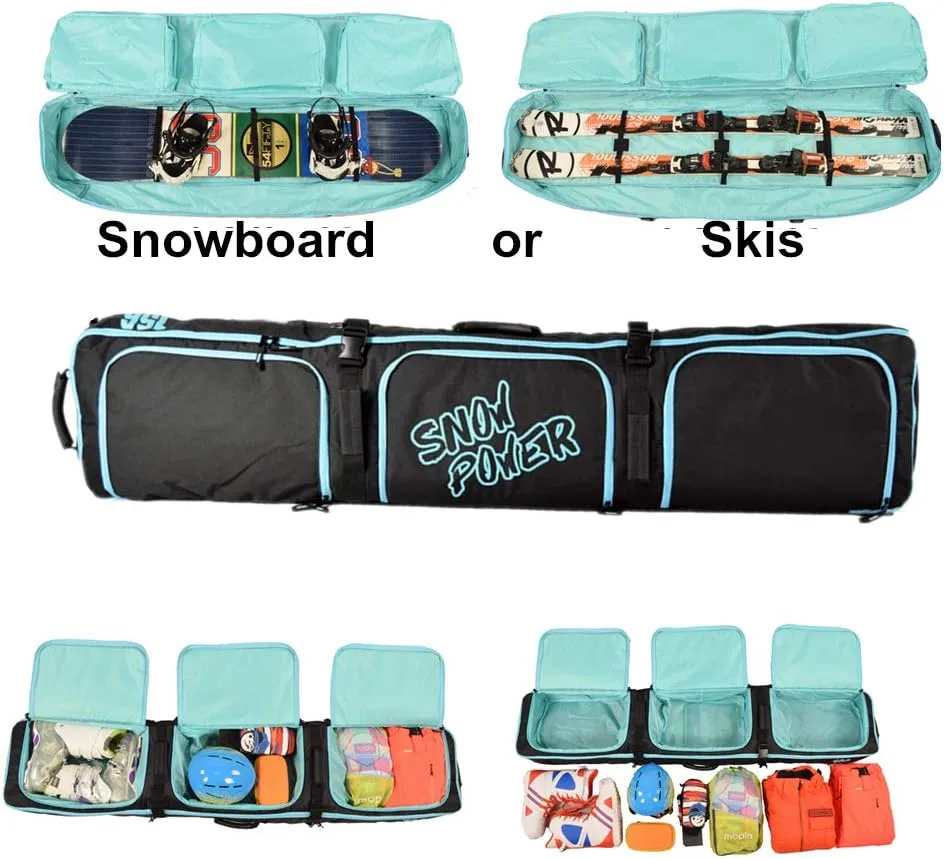UNISTRENGH Fully Padded Snowboard Bag Waterproof Snow Sports Ski Boots&Helmet Equipment Bags