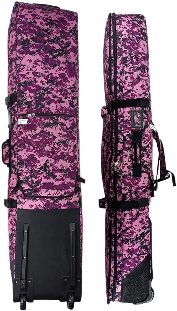 UNISTRENGH Padded 2-in-1 Snowboard Bag Wheeled for Air Travel - Three Independent Compartment for Ski Boots,Helmet and Clothes