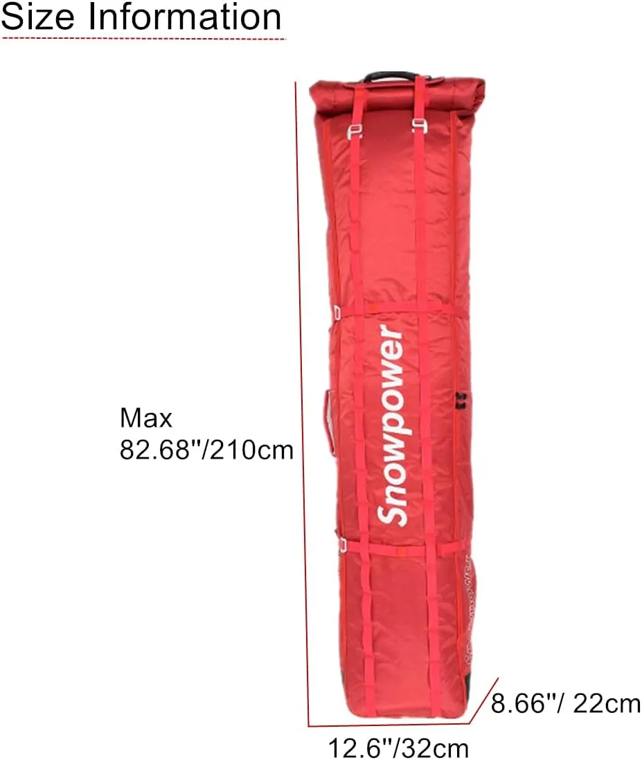 UNISTRENGH Waterproof Fully Padded Adjustable Size Ski & Snowboard Wheel Bag