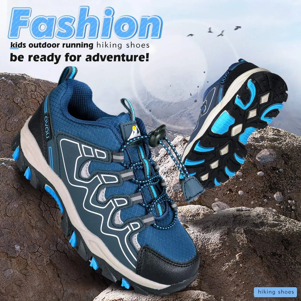 UOVO Boys Shoes Boys Tennis Running Sneakers Waterproof Hiking Shoes Kids Outdoor Fashion Sneakers Slip Resistant (Big/Little Boys)