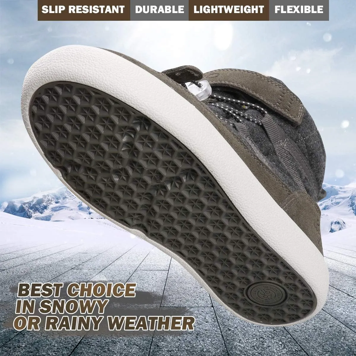UOVO Boys Winter Snow Boots - Waterproof, Warm, Slip Resistant Outdoor Boots for Kids (Little/Big Boys)