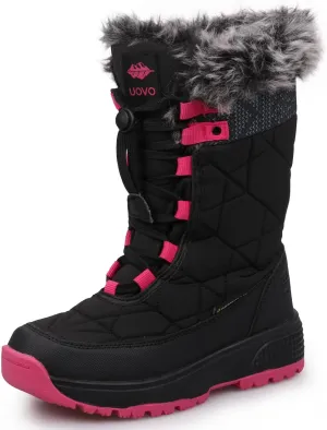 UOVO Kids Boys girls Snow Boots Warm Velvet Fur Lined Slip Resistant Waterproof Outdoor Winter Shoes(Little/Big Kids)