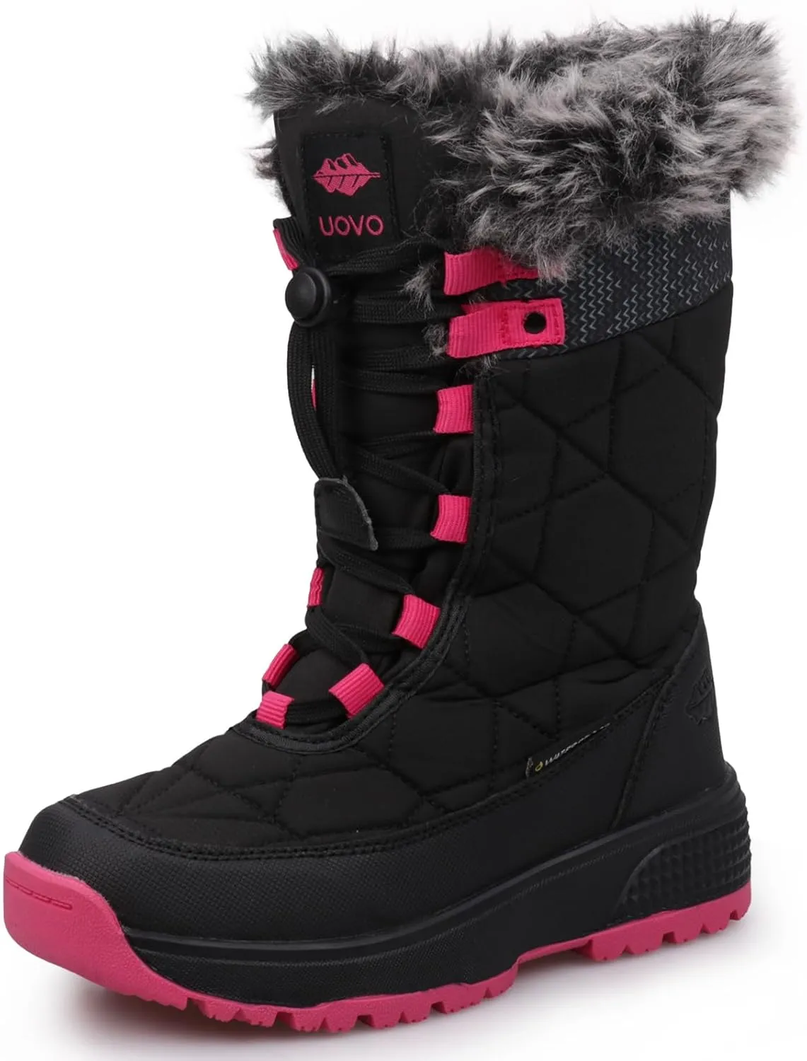 UOVO Kids Boys girls Snow Boots Warm Velvet Fur Lined Slip Resistant Waterproof Outdoor Winter Shoes(Little/Big Kids)