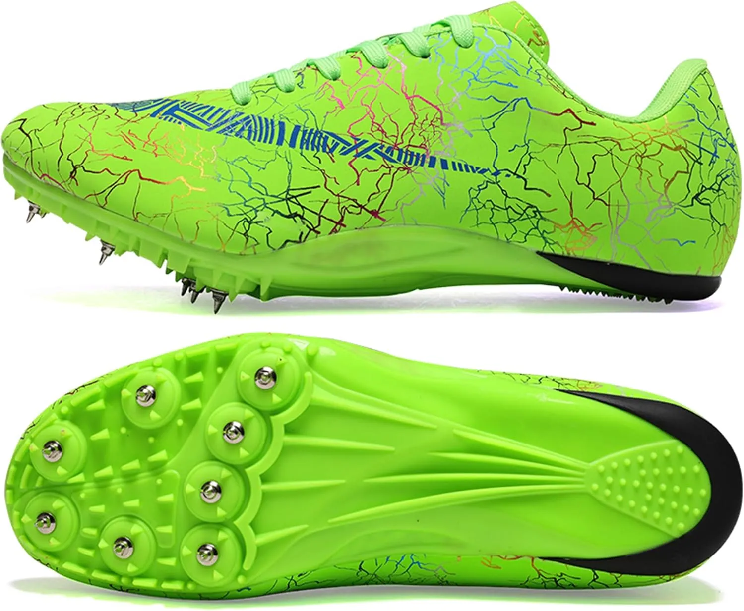 UYO Men's Track Shoes Spikes Sprint Sneakers Athletic Race Jumping Breathable Training Lightweight Track Cleats for Men