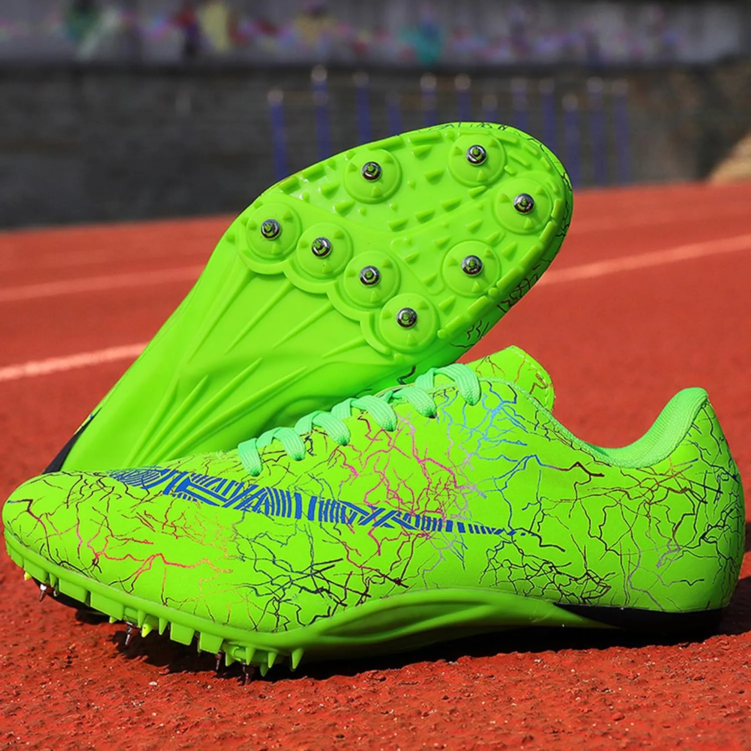 UYO Men's Track Shoes Spikes Sprint Sneakers Athletic Race Jumping Breathable Training Lightweight Track Cleats for Men