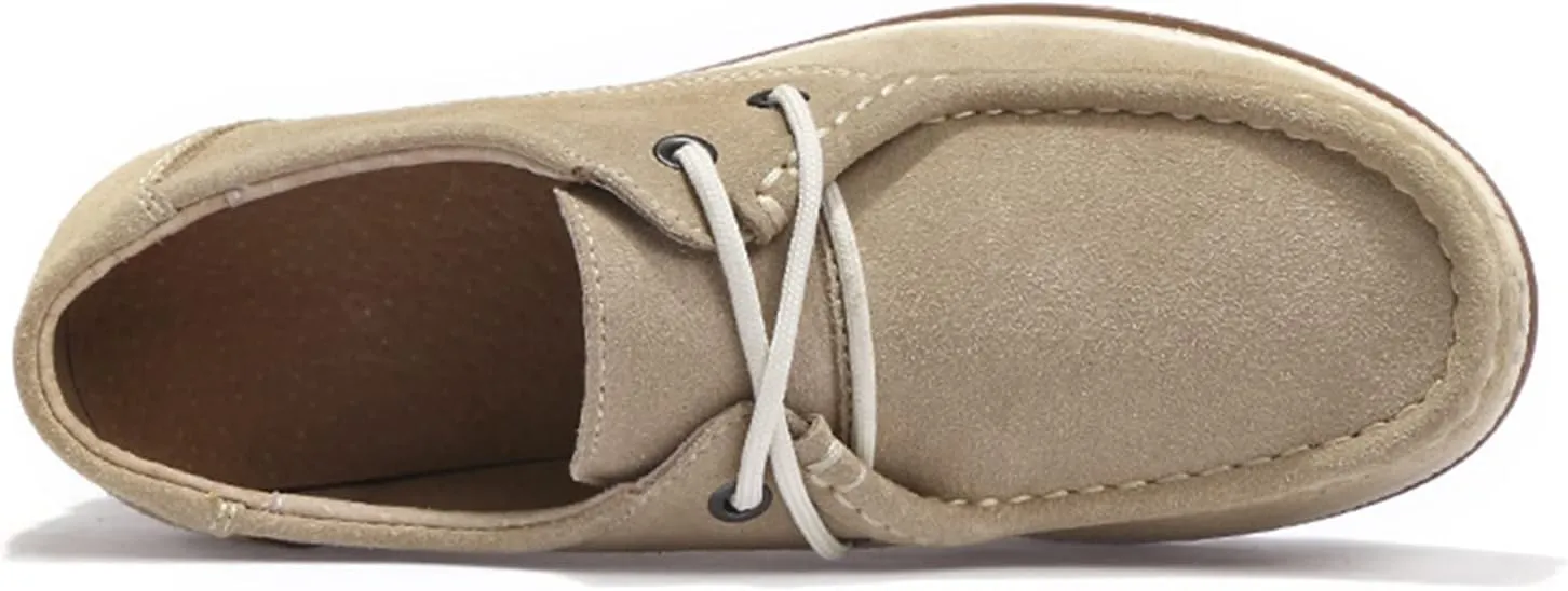Veroders Women's Suede Wedge Loafers Slip-On Comfortable Penny Loafers Thick Soft Platform Shoes Business Work Walking