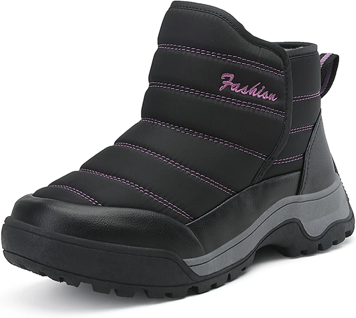 Veslexth Womens Winter Boots Cozy Anti-Slip Snow Waterproof Boots Slip on Comfort Stylish Ankle Booties for Cold Weather City Walk