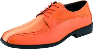 Viotti 179, Casual Dress Oxford Shoes for Men, Satin Striped Lace-Ups, Men's Business Casual Leather & Satin Shoe, for All Formal Occasions
