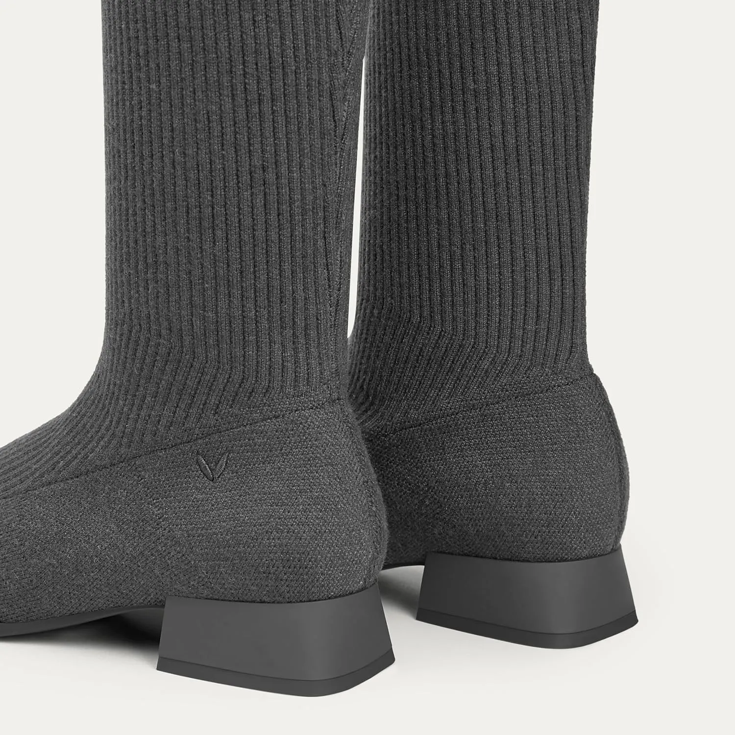 VIVAIA Tara Pro Women's Water Repellent Wool Knee-High Boots Slip on Square-Toe Booties 1.18'' Block Heel Booties Lady Dress Short Winter Fall Boots