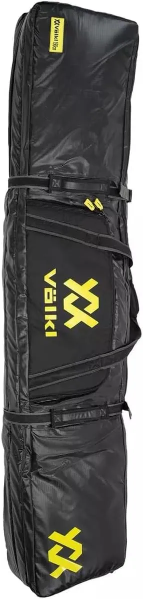 Volkl Durable Protective All Pro Skiing Gear Bag with Padded Divider, Exterior Pocket, and Heavy-Duty Wheels - 190x36x25 cm
