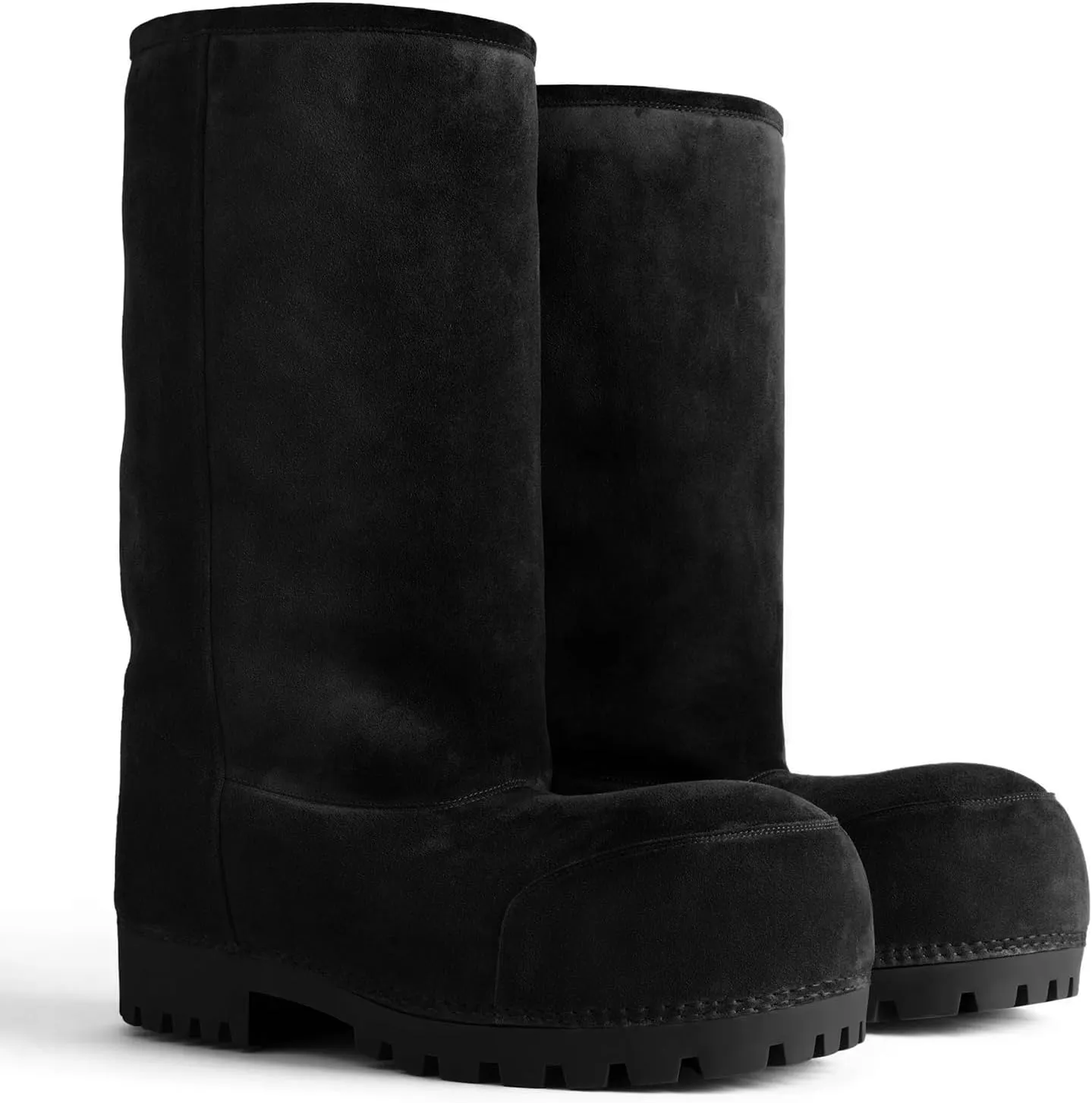 VOMIRA Suede Platform Snow Boots for Women Classic Round Toe Fur Hippy Winter Boots Slip On Knee High Boots Women Brown Boots Comfortable Chunky Heel Trending Shoes