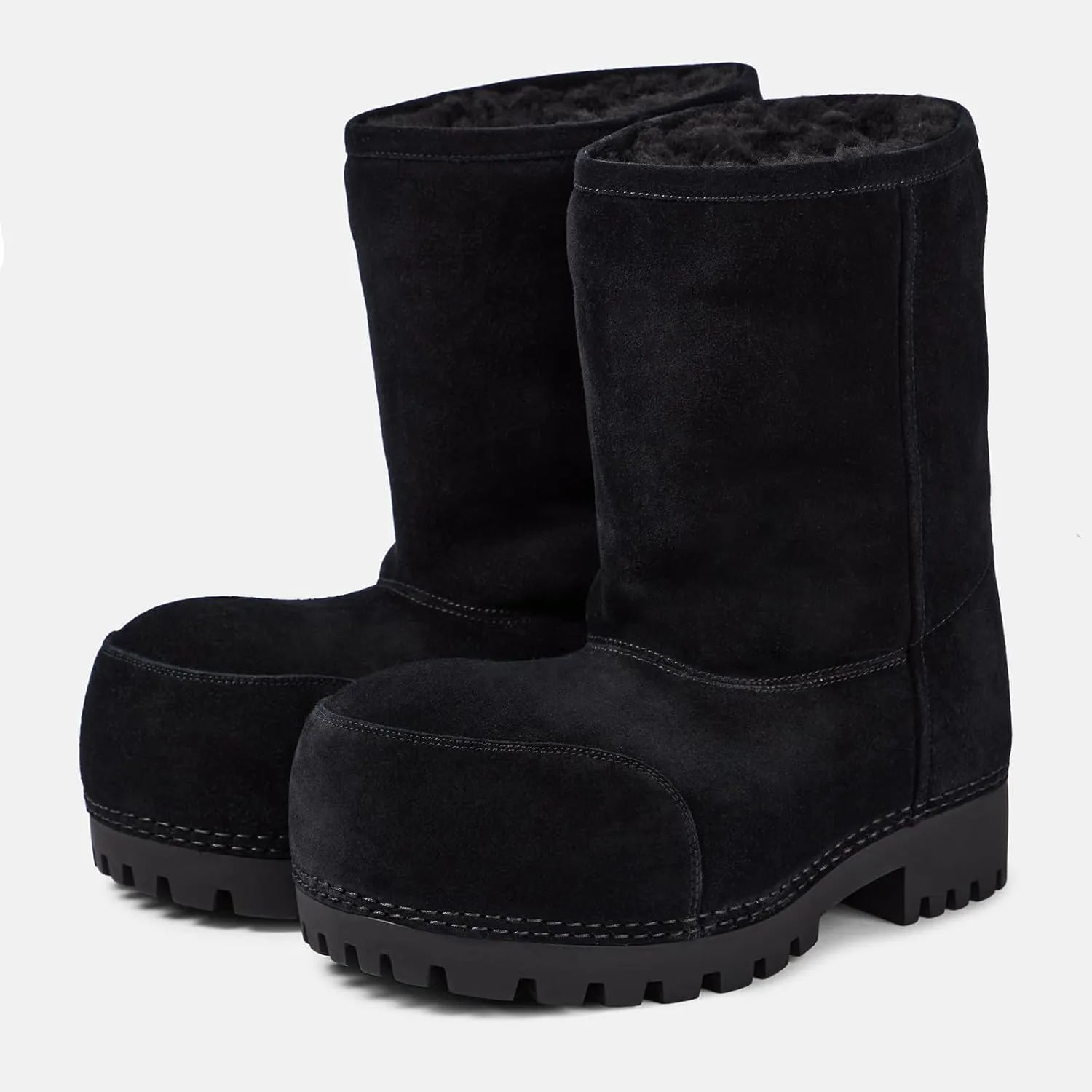 VOMIRA Suede Platform Snow Boots for Women Classic Round Toe Fur Hippy Winter Boots Slip On Knee High Boots Women Brown Boots Comfortable Chunky Heel Trending Shoes