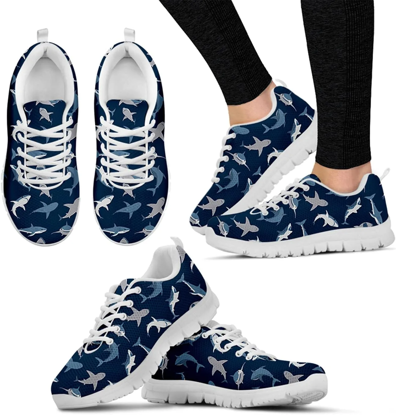 Wanyint Boho Style Horse Print Women Sports Athletic Shoes Comfortable Tennis Shoes Casual Running Footwear