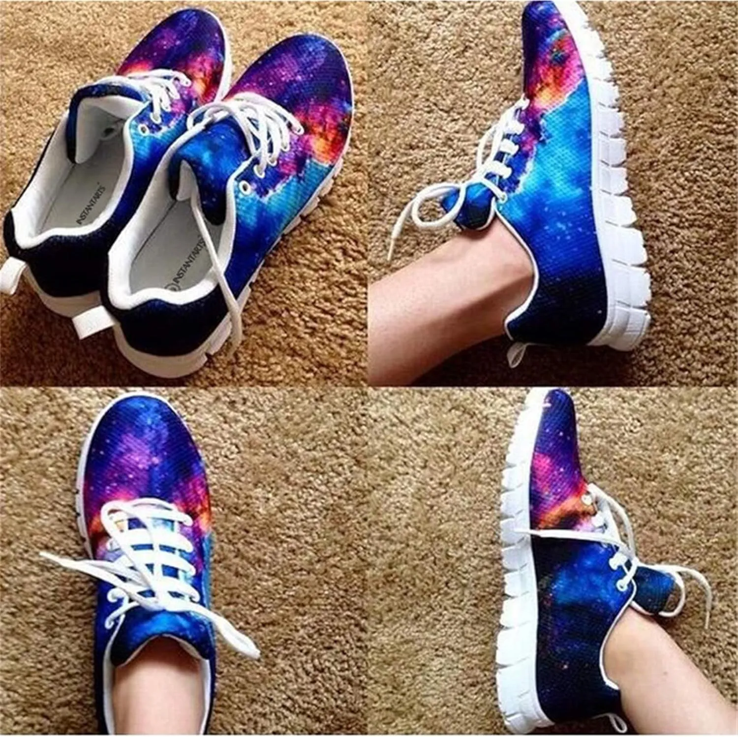 Wanyint Boho Style Horse Print Women Sports Athletic Shoes Comfortable Tennis Shoes Casual Running Footwear