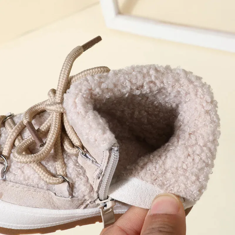 Warm Plush Rubber Sole Baby Boots