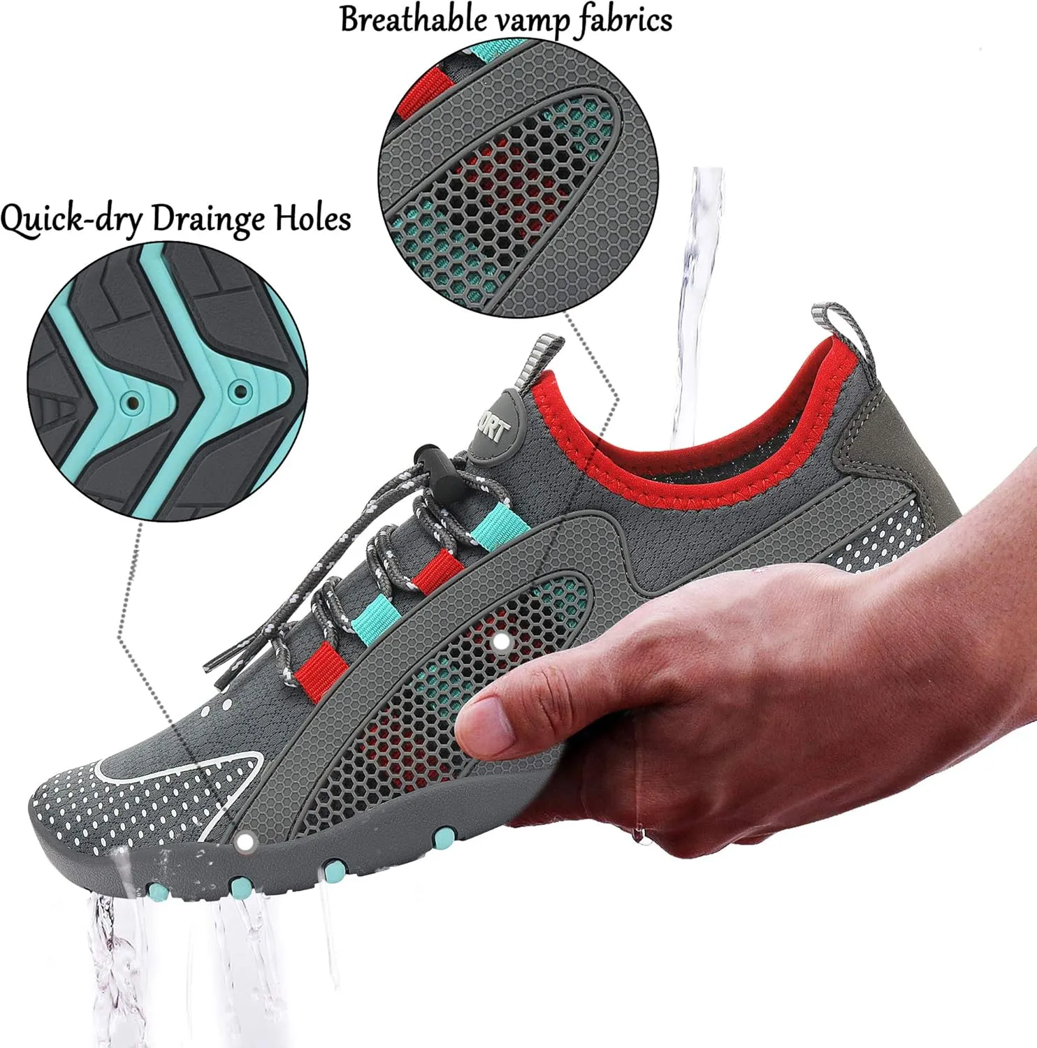 Water Shoes Mens Womens Quick Dry Barefoot Aqua Socks Diving Sports Shoes for Beach Swim Surf Pool Yoga Outdoor Trip