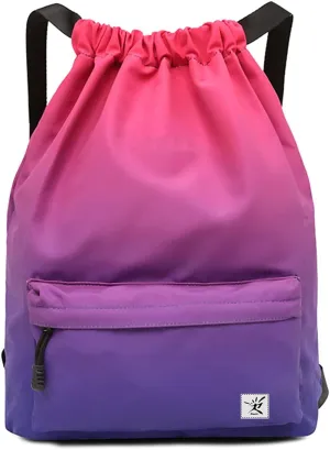 Waterproof Drawstring Bag, Gym Bag Sackpack Sports Beach Backpack for Men Women