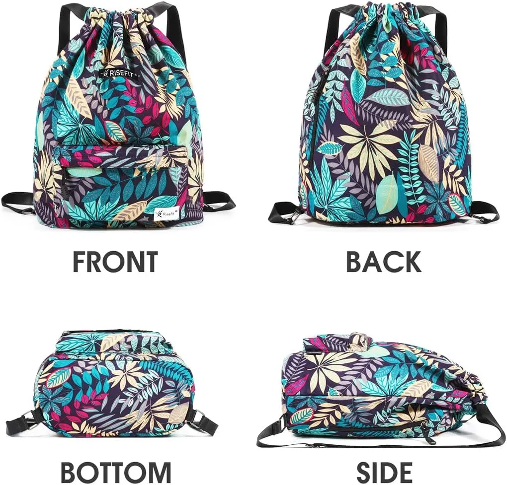 Waterproof Drawstring Bag, Gym Bag Sackpack Sports Beach Backpack for Men Women