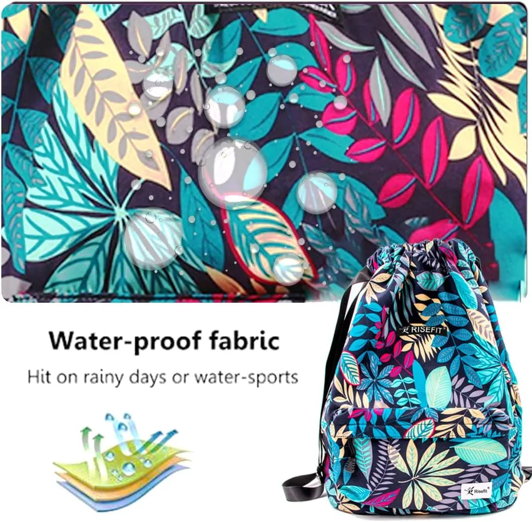 Waterproof Drawstring Bag, Gym Bag Sackpack Sports Beach Backpack for Men Women