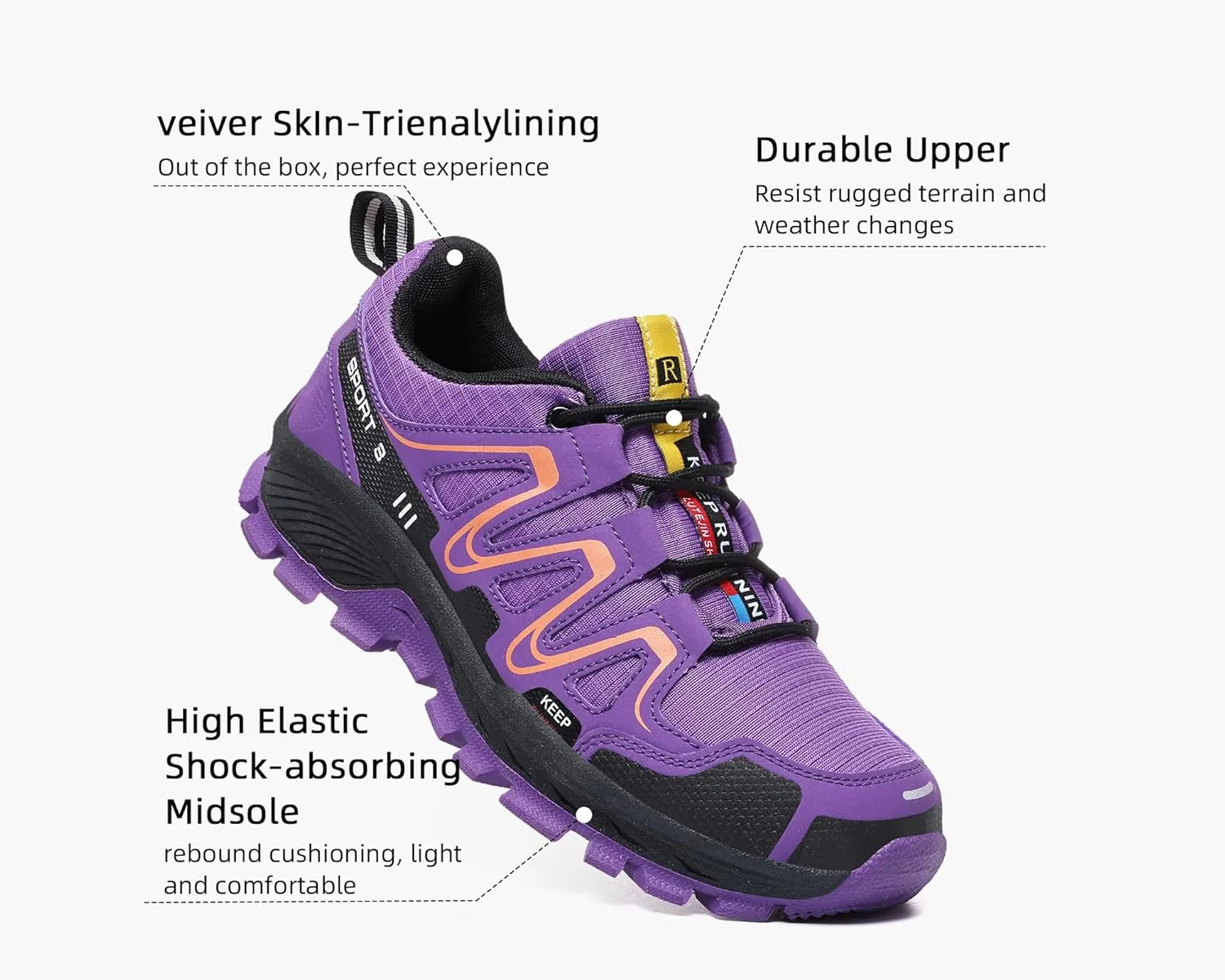 Waterproof Hiking Shoes Women Casual Lace-Up Non-Slip Lightweight Comfortable Running Tennis Fashion Sneakers for Women Walking Trekking Outdoor Shoes
