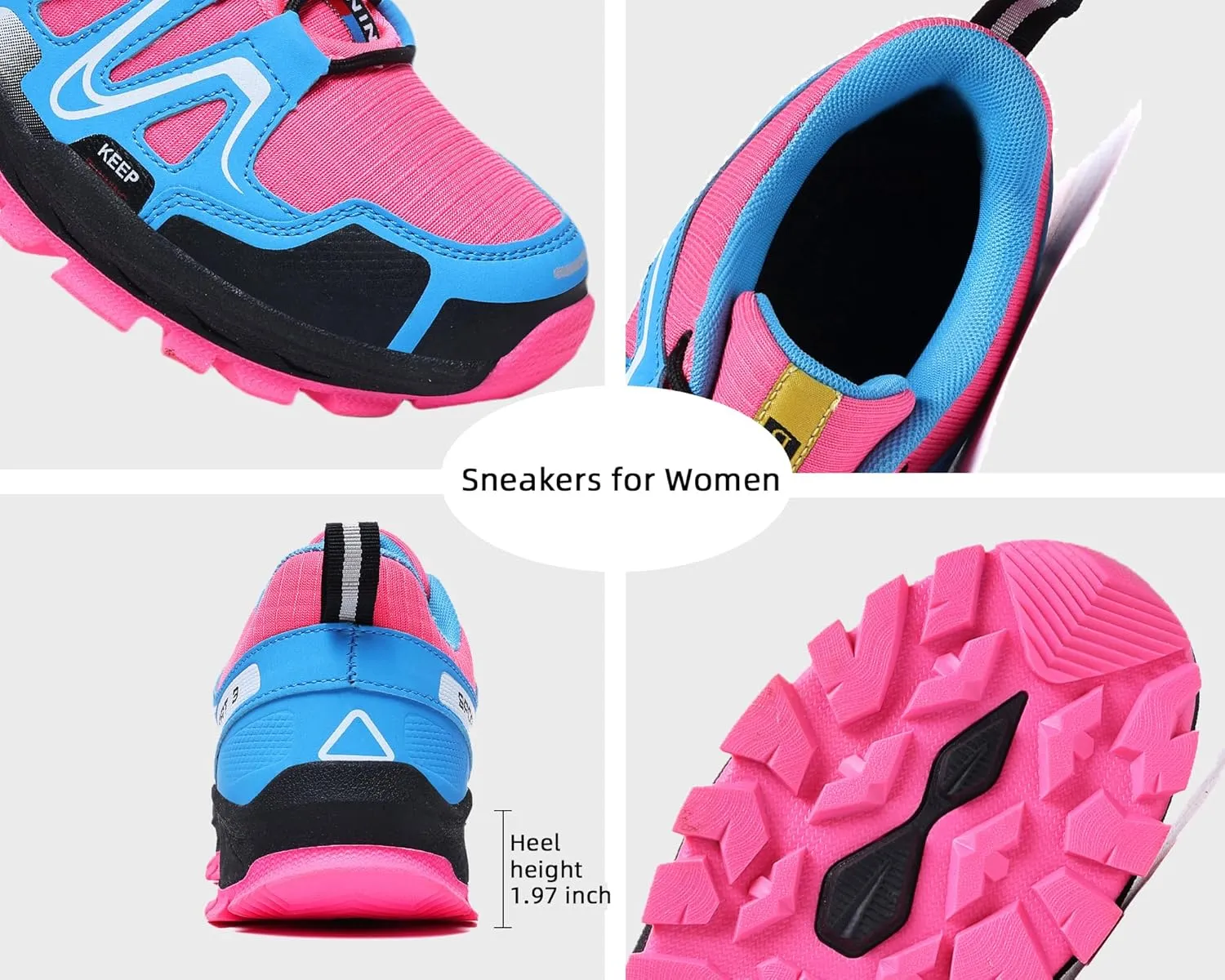 Waterproof Hiking Shoes Women Comfortable Lightweight Non-Slip Trekking Boots Fashion Walking Shoes for Women Tennis Outdoor Sneakers