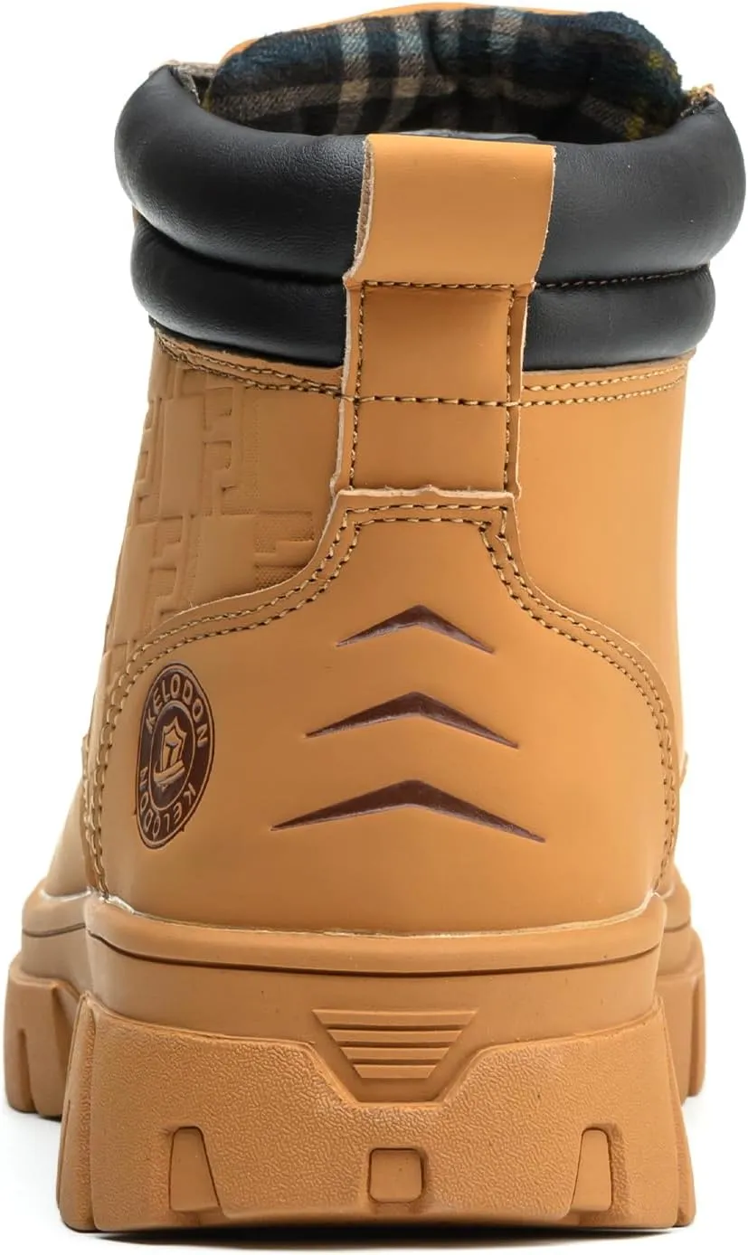 Waterproof Steel Toe Boots For Men 6 Inch Leather Steel Toe Shoes Non Slip Resistant Safety Work Boots Indestructible Lightweight Construction Boot With Composite Toe
